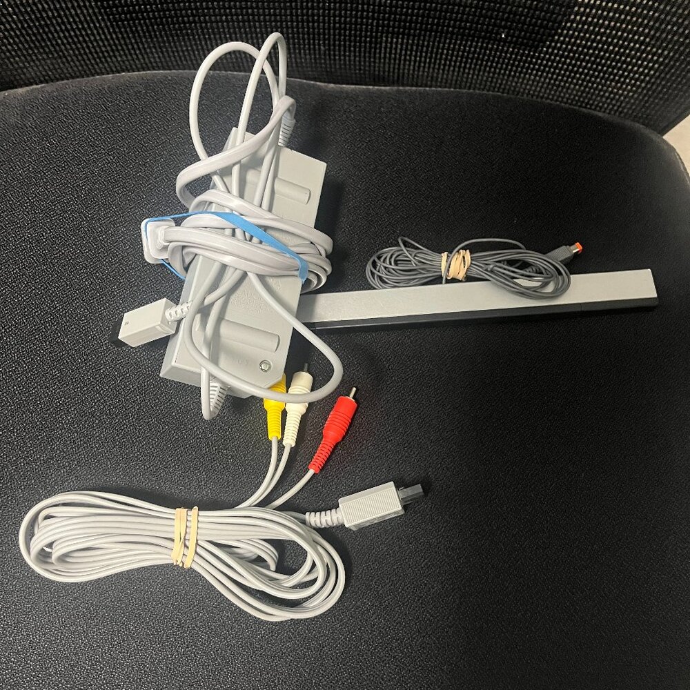 Genuine Nintendo Wii Power Cord, AV Cable and Sensor ‎ Bundle Replacement